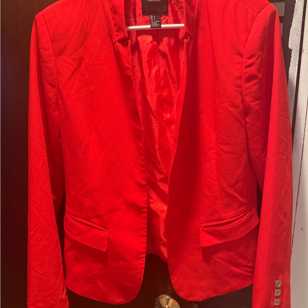 Red Women's Blazer Jacket - Forever 21 size large